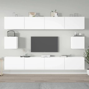 3114370 vidaXL 6 pcs conjunto móveis de TV madeira processada branco brilhante