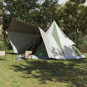 vidaXL Tenda Familiar Tipi Verde para 12 Pessoas Impermeável