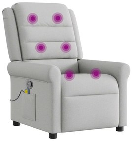 Cadeira de massagem reclinável tecido cinzento