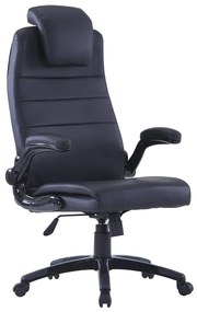 20089 vidaXL Cadeira giratória ajustável couro artificial preto