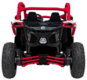 Carro elétrico para Crianças 2 Lugares 24V CAM-AM Buggy Maverick Turbo RR STRONG Motor 320 W, Rodas AR bombeado, assento couro ecológico Vermelho