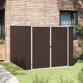 vidaXL Abrigo de jardim 195x198x159 cm aço galvanizado castanho
