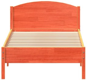 Cama sem colchão 90x200 cm pinho maciço castanho-mel
