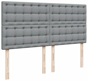 Cama com molas/colchão 180x200 cm tecido cinzento-claro