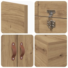 Cama de Armazenamento vidaXL Artisan Oak 80x200 cm