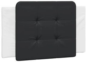 Cama com colchão 90x190 cm couro artificial preto e branco