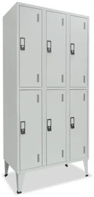 Cacifos Metálico Triplo 6 Cacifos 1900x900x500 mm Cinza Standard