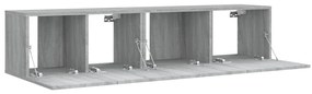 Conjunto móveis de TV 2 pcs madeira processada sonoma cinza