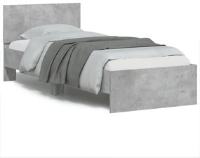 vidaXL Estrutura de cama c/ cabeceira deriv. madeira cinzento cimento