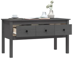 Mesa de centro 102x49x55 cm pinho maciço cinza