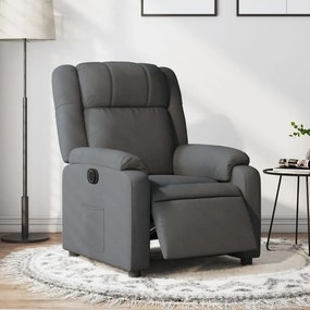 vidaXL Poltrona reclinável elétrica tecido cinzento-escuro