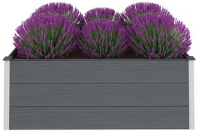Canteiro elevado para jardim WPC 150x100x54 cm cinzento