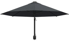 Guarda-sol de parede com mastro de metal 300 cm antracite