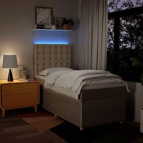 Cama com molas/colchão 90x200 cm tecido cor crème