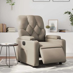 vidaXL Poltrona reclinável elétrica couro artificial cor cappuccino