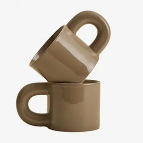 Pack De 2 Chávenas De Café 30 Cl Em New Bone China Rylvane Moka Brown - Sklum