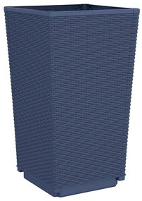 Vasos/floreiras 2 pcs 32,5x32,5x57 cm PP cinzento azul