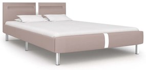 Estrutura de cama c/ LEDs 120x200cm couro artificial cappuccino