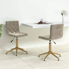 vidaXL Cadeiras de jantar giratórias 2 pcs veludo cinzento-claro