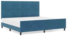 Cama vidaXL Azul Escuro 200x200 cm Veludo