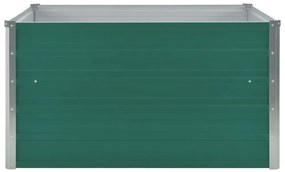 Canteiro jardim elevado 100x100x45 cm aço galvanizado verde