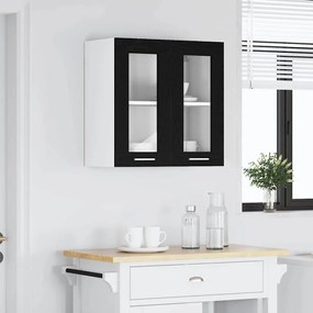 Cabide de Vidro Suspenso em Carvalho Preto - 60x31x60 cm, Feito de Mad