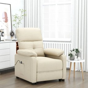 vidaXL Poltrona elevatória tecido cor creme