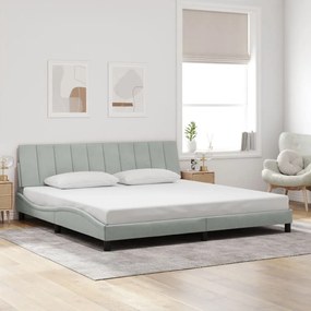 Estrutura de cama sem colchão 200x200 cm veludo cinzento-claro