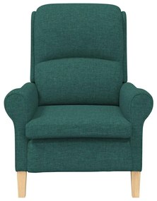 Poltrona Moderna Verde Escuro Tecido, Madeira Padrão Ergonómica