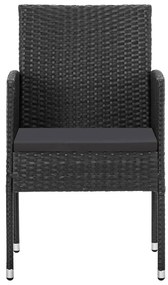 9 pcs conjunto de jantar para jardim preto