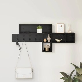 vidaXL Cabideiro de Parede Carvalho Preto 100 x 12 x 43.5 cm