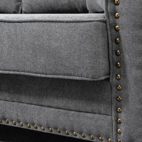 HOMCOM Sofá de 2 Lugares Sofá de Sala de Estar Moderno Estofado em Poliéster com 2 Almofadas Pés de Madeira de Borracha 196x80,5x89cm Cinza