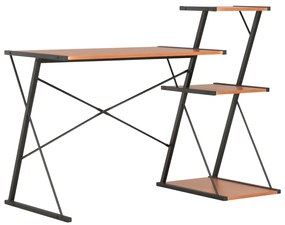 vidaXL Secretária com prateleira 116x50x93 cm preto e castanho