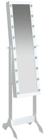 Espelho de pé com luzes LED 34x37x146 cm branco