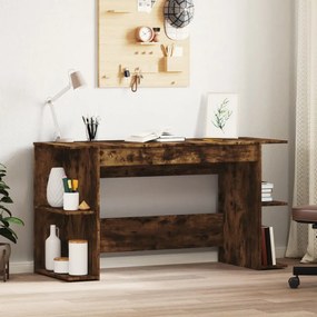 vidaXL Secretária 140x50x75 cm derivados de madeira carvalho fumado