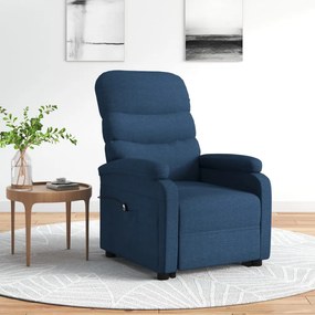 vidaXL Poltrona elevatória tecido azul