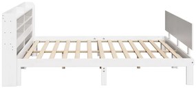 Estrutura de cama c/ cabeceira sem colchão 200x200 cm branco