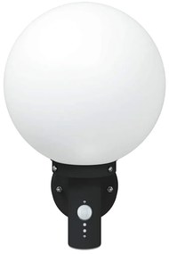 Luzes de Parede Externas com Sensor 2 pcs Aço Inoxidável Preto IP44