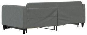 Sofá-cama c/ gavetão/gavetas 100x200 cm tecido cinzento-escuro