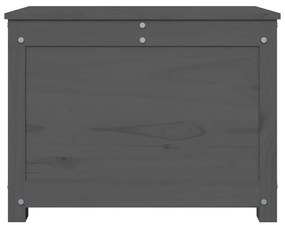 Caixa de arrumação 60x32x45,5 cm madeira de pinho maciça cinza