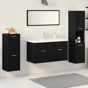 vidaXL Conjunto de Móveis para Banheiro 4 pcs Preto 30 x 30 x 130 cm