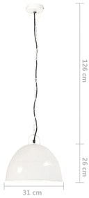 Candeeiro suspenso vintage indust. redondo 25W 31cm E27 branco