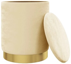 Banqueta com arrumação redonda veludo 31 x 37 cm damasco