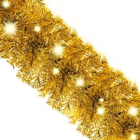 Grinalda de Natal com luzes LED 20 m dourado