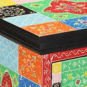 Mesa de cabeceira 2 pcs multicor madeira de mangueira maciça