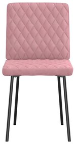 Cadeiras de jantar 6 pcs veludo rosa