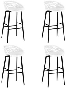 Cadeiras de bar 4 pcs branco
