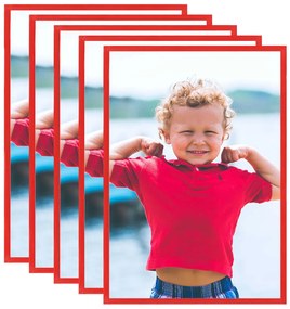 vidaXL Molduras para mesa 5 pcs 15x21 cm MDF vermelho