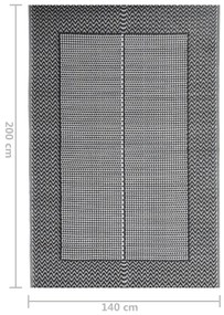 Tapete de exterior 140x200 cm ARAKIL PP preto