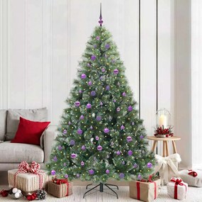 vidaXL Árvore de Natal Artificial com 300 LEDs Verde 210 cm PE e PVC